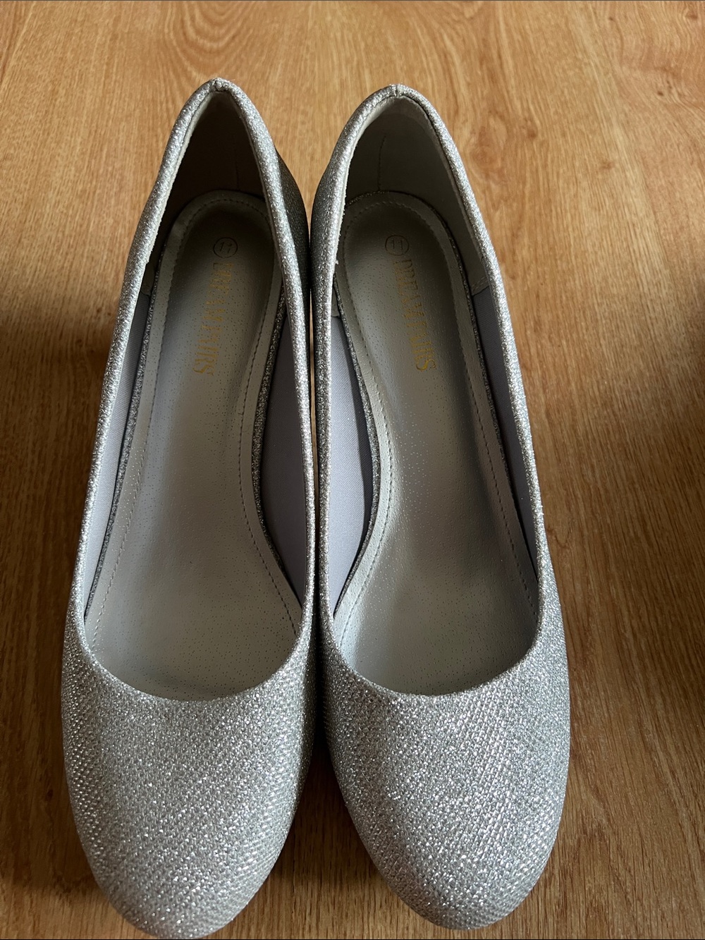 Dream Pairs Silver Glitter heels